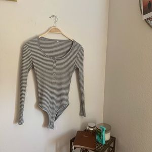 Striped body suit
